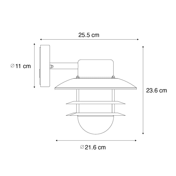 QAZQA Industriële wandlamp staal IP44 - Shell
