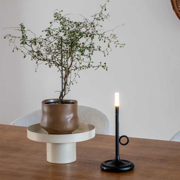 QAZQA Set van 2 buiten tafellampen zwart met dimmer oplaadbaar -