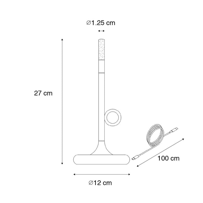 QAZQA Set van 2 buiten tafellampen zwart met dimmer oplaadbaar -