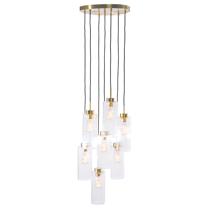 QAZQA Art Deco hanglamp goud met glas 7-lichts - Laura