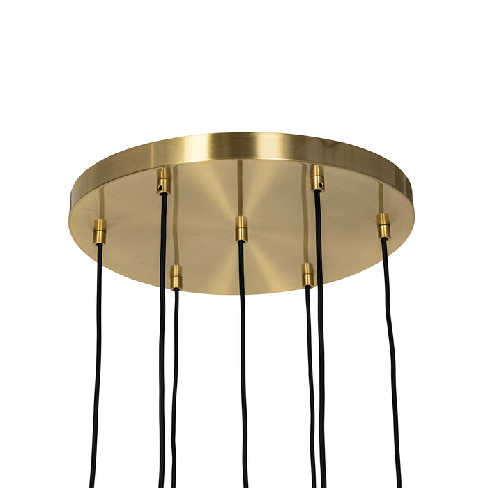QAZQA Art Deco hanglamp goud met glas 7-lichts - Laura
