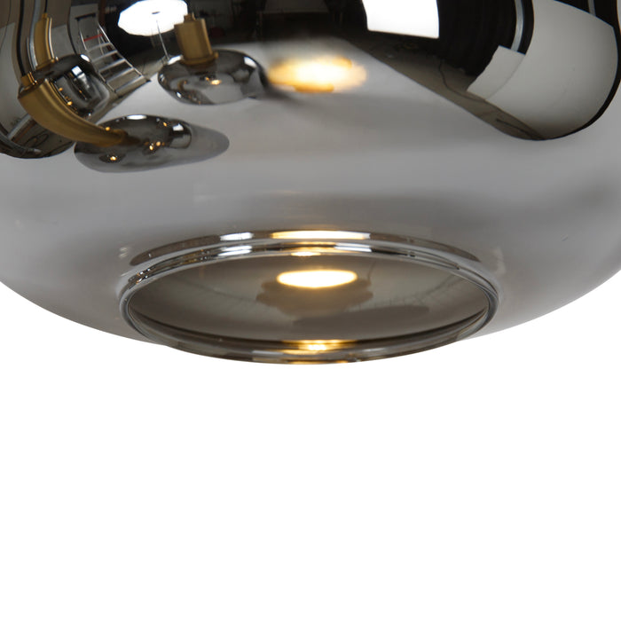 QAZQA Hanglamp zwart met goud met smoke glas incl. 5 PUCC - Zuzanna