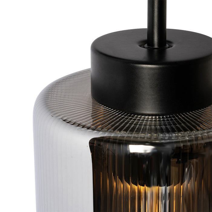 QAZQA Art Deco wandlamp zwart met smoke glas - Laura