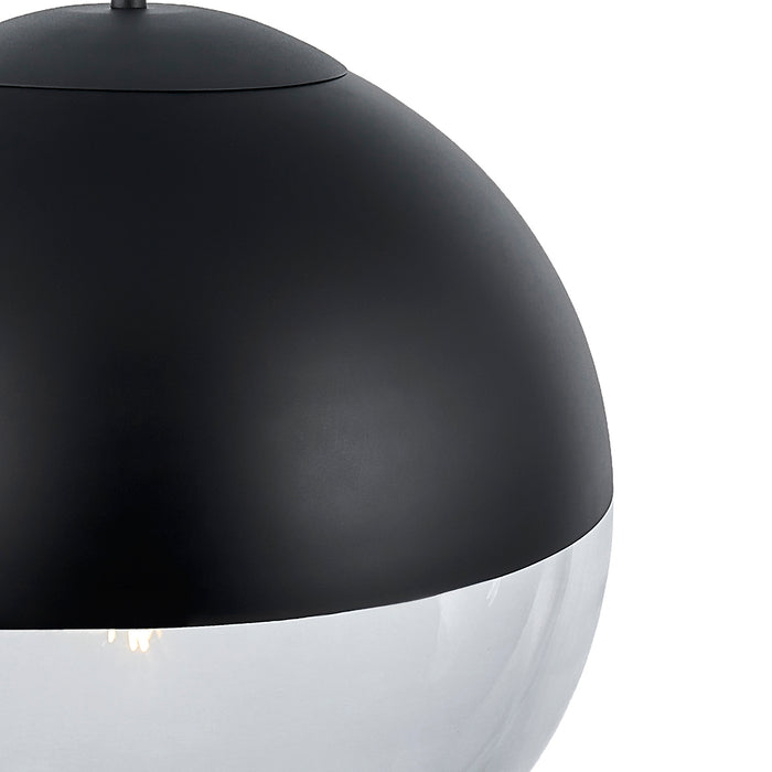 QAZQA Retro hanglamp zwart met helder glas 35 cm - Eclipse