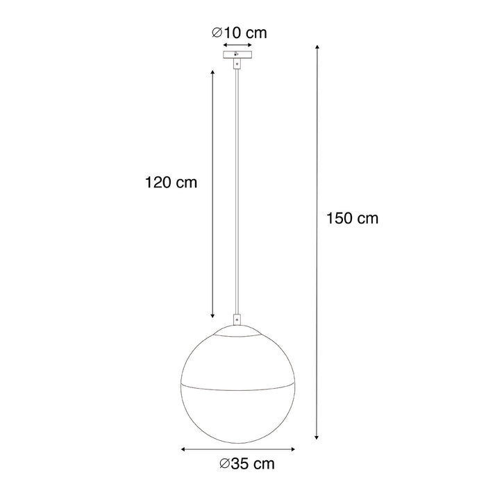 QAZQA Retro hanglamp zwart met helder glas 35 cm - Eclipse