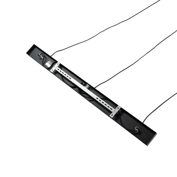 QAZQA Retro hanglamp zwart met helder glas langwerpig 3-lichts -