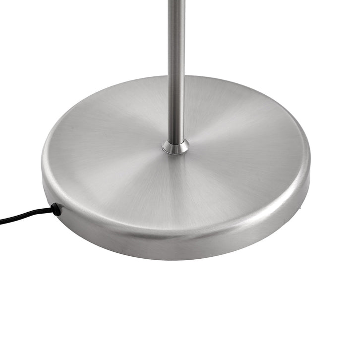 QAZQA Vloerlamp staal met witte kap en verstelbare leeslamp - Ladas