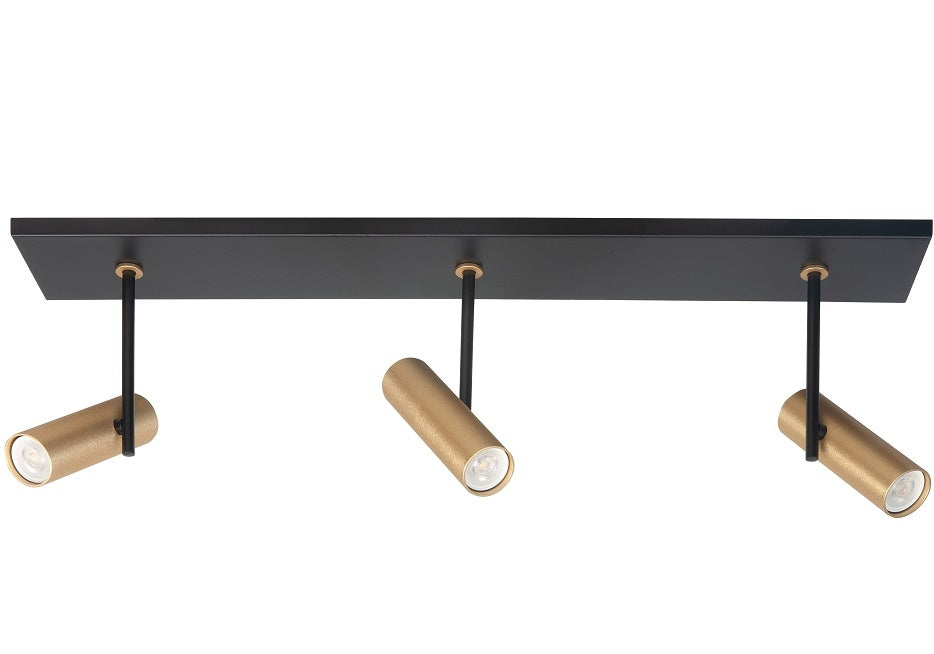 Highlight Spot Trend Zwart Goud Mini GU-10 Ø 35mm 3 Lichts Balk
