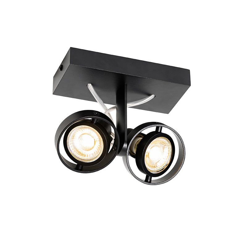 QAZQA Moderne spot zwart 2-lichts - Master 50
