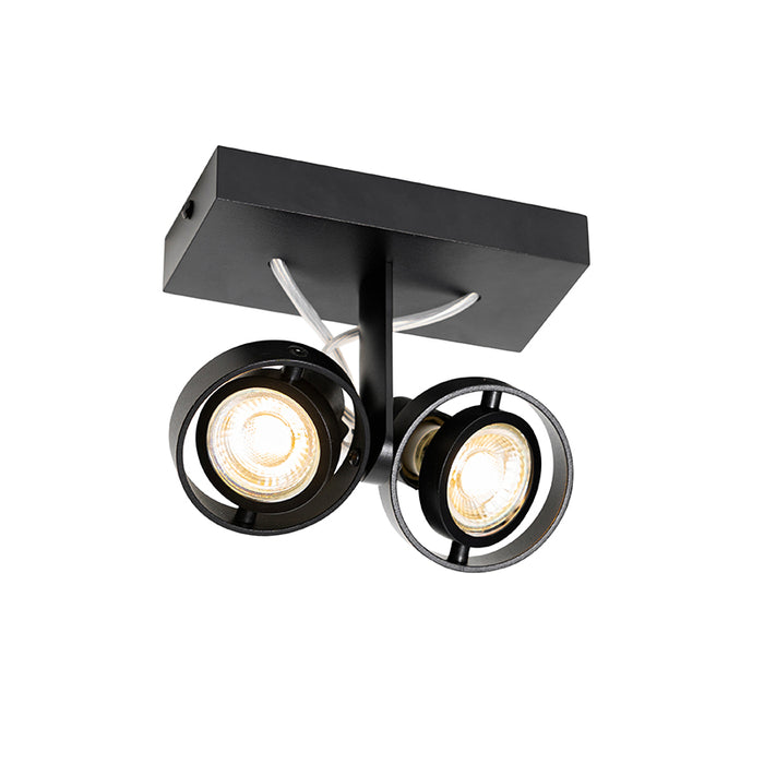 QAZQA Moderne spot zwart 2-lichts - Master 50