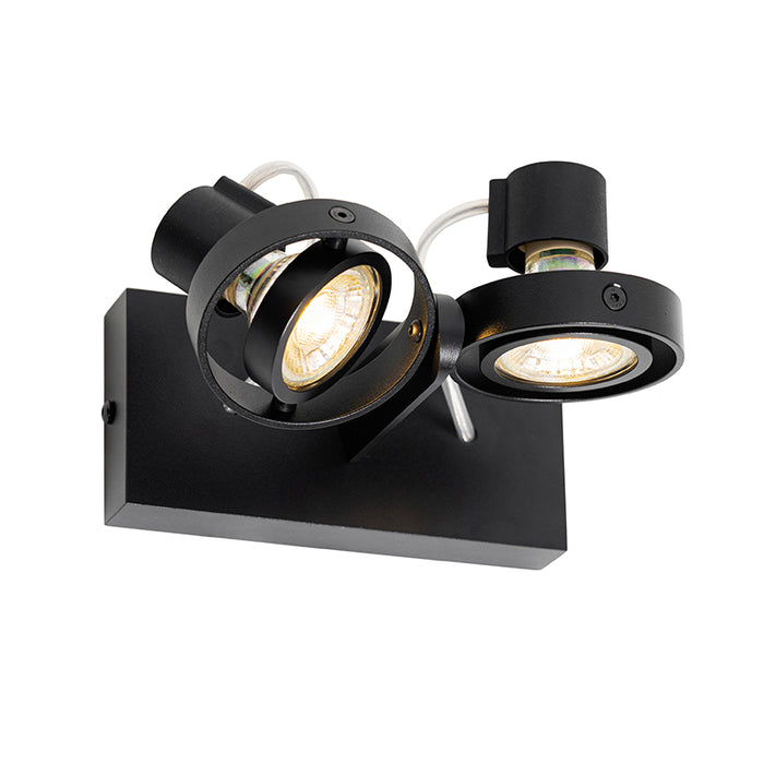 QAZQA Moderne spot zwart 2-lichts - Master 50