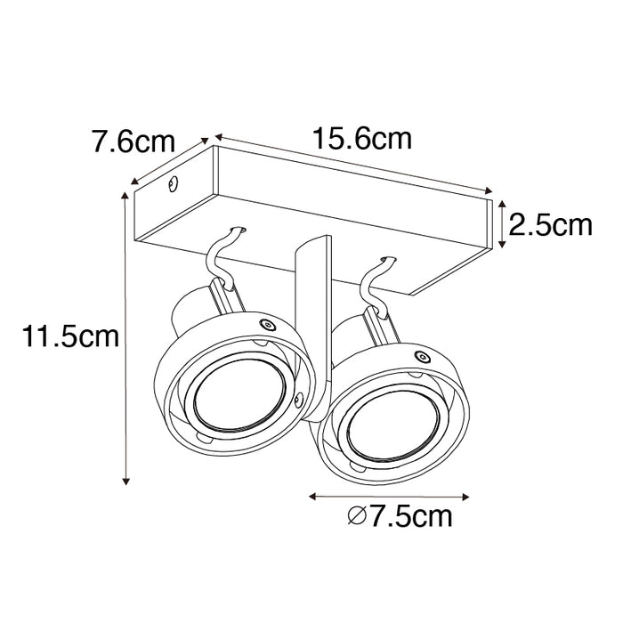 QAZQA Moderne spot zwart 2-lichts - Master 50