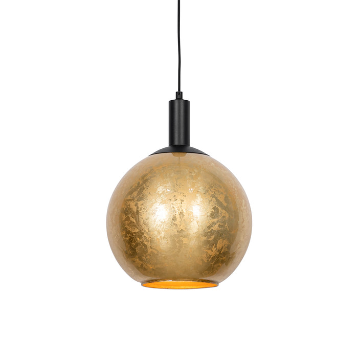 QAZQA Design hanglamp zwart met goud glas - Bert