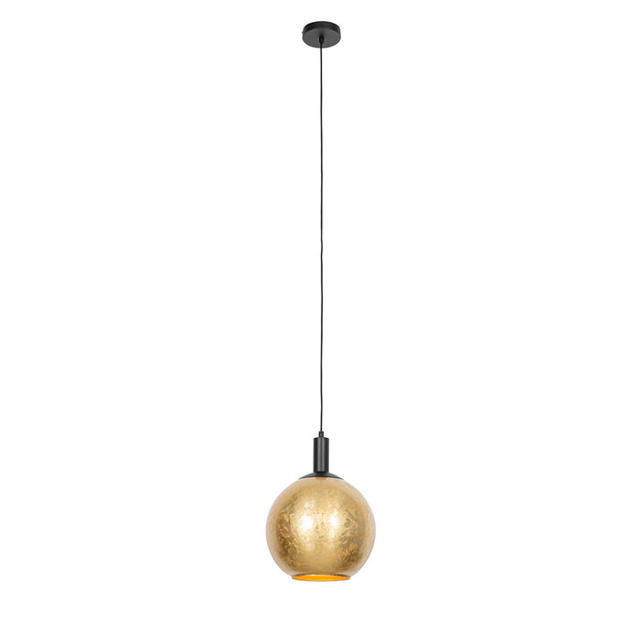 QAZQA Design hanglamp zwart met goud glas - Bert
