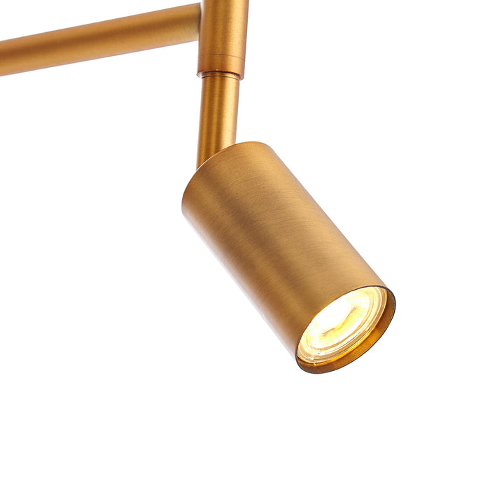 QAZQA Vloerlamp brons met witte kap en verstelbare leeslamp - Ladas