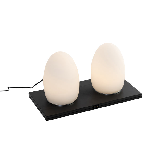 QAZQA Set van 2 tafellampen wit RGBW oplaadbaar - Eggo