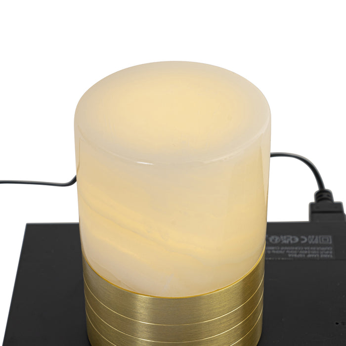 QAZQA Set van 2 tafellampen goud RGBW oplaadbaar - Alessia