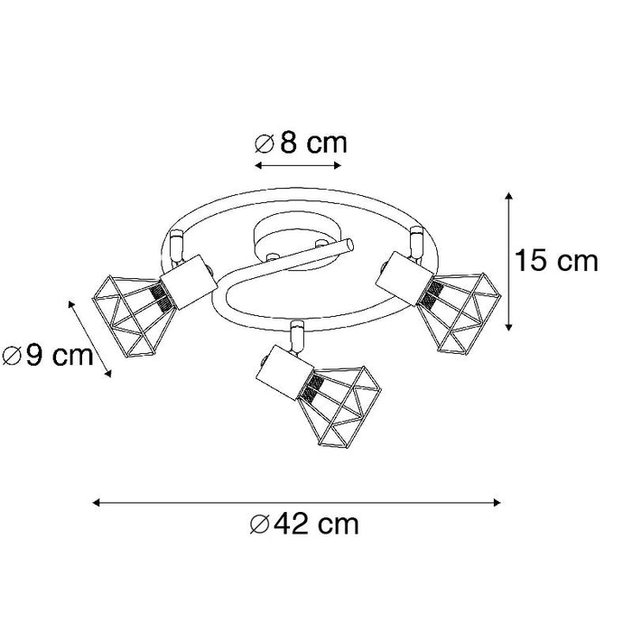 QAZQA Smart spot zwart draai- en kantelbaar incl. 3 Wifi P45 - Mosh