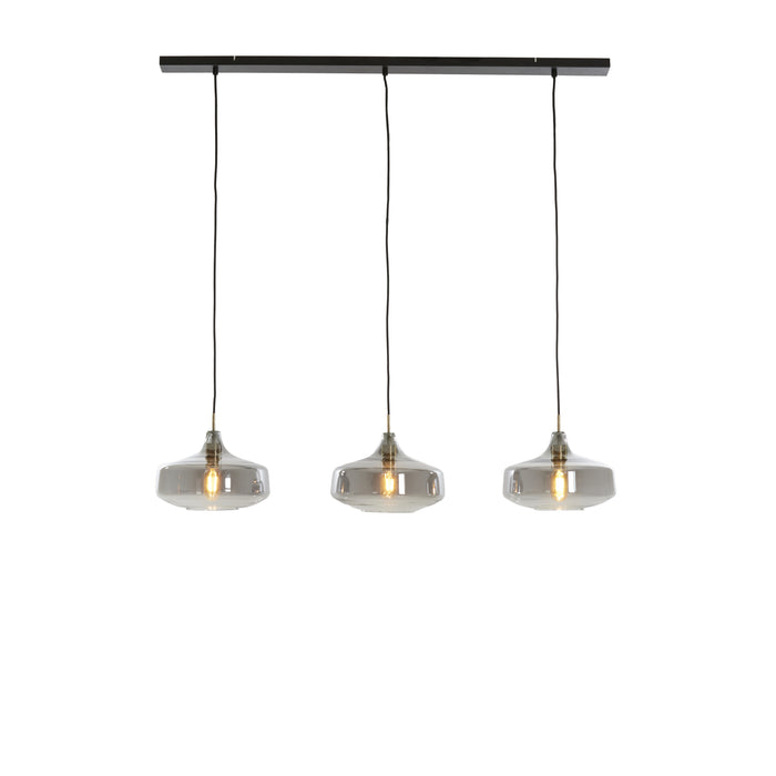 Light&living Hanglamp 3L 120x30x21 cm SOLNA antiek brons+smoke glas
