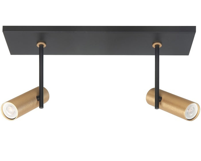 Highlight Spot Trend Zwart Goud Mini GU-10 Ø 35mm 2 Lichts Balk