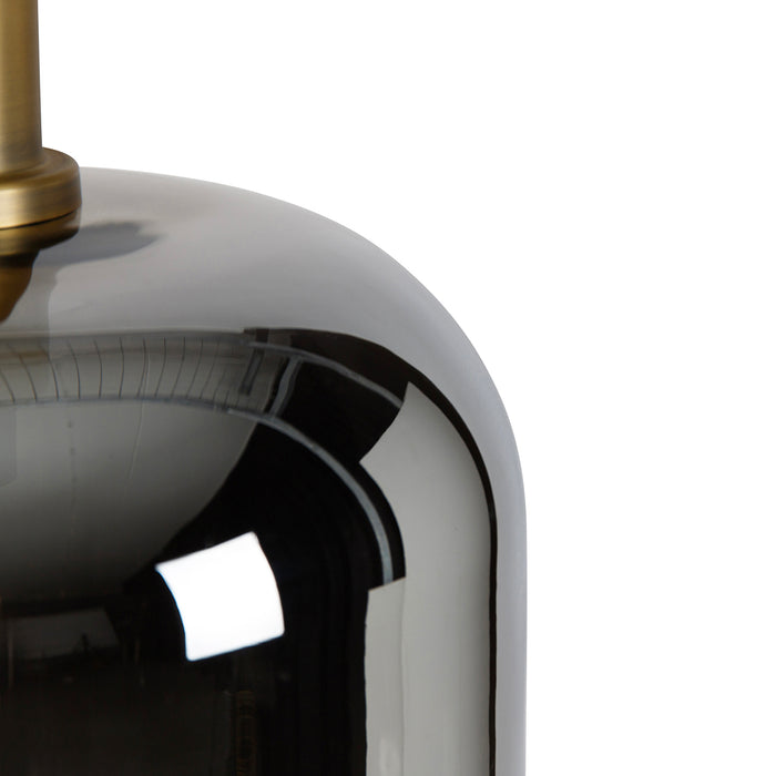 QAZQA Hanglamp zwart met goud en smoke glas incl. 3 PUCC - Zuzanna