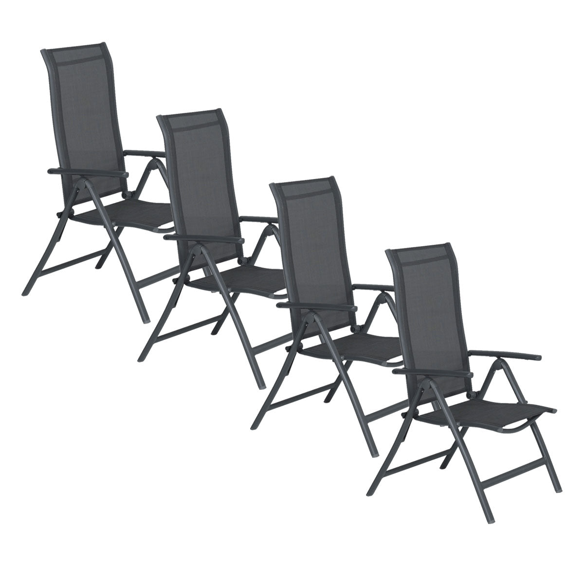 Garden Impressions Santos tuinstoel donker grijs - 4 stuks