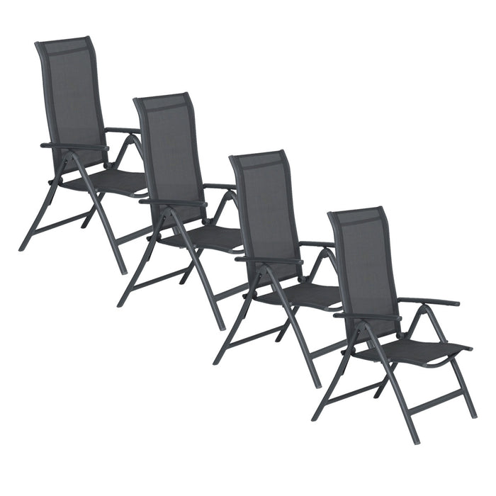 Garden Impressions Santos tuinstoel donker grijs - 4 stuks