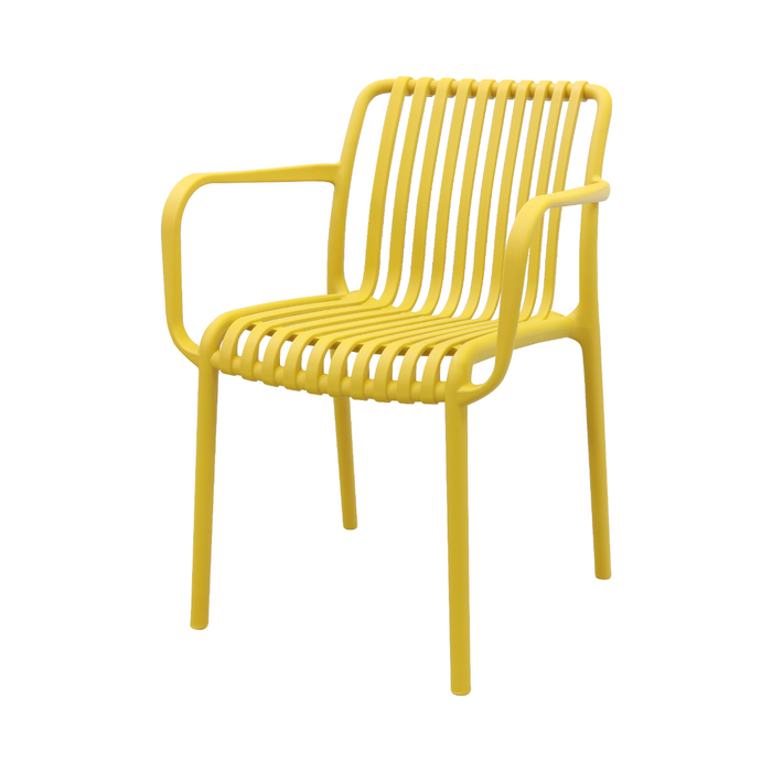 VDG Stripe stapelbare tuinstoel - Mosterdgeel