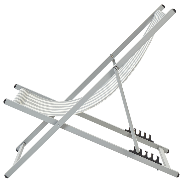 Beliani - LOCRI II - Strandstoel - Wit|Grijs - Polyester