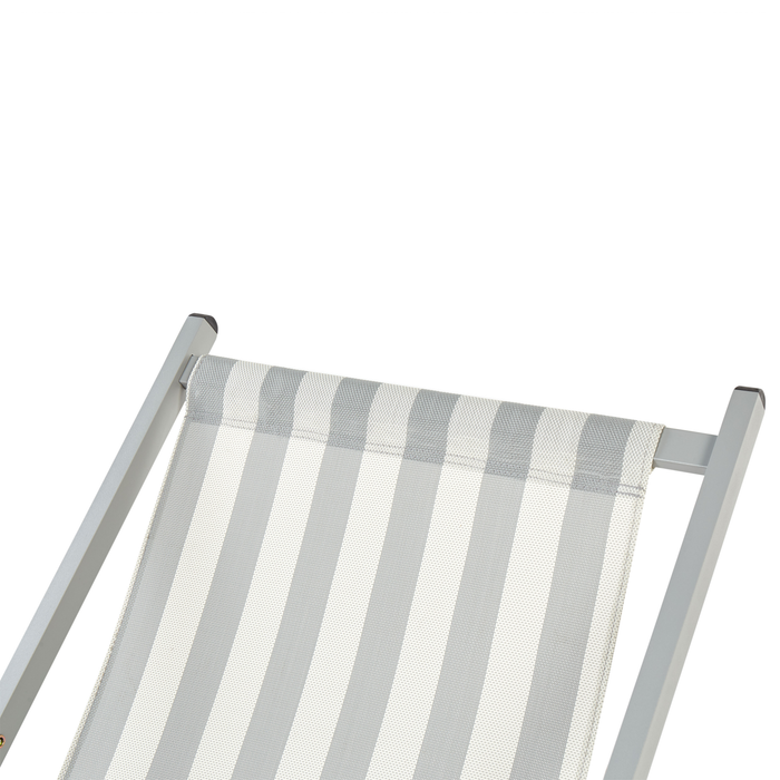 Beliani - LOCRI II - Strandstoel - Wit|Grijs - Polyester