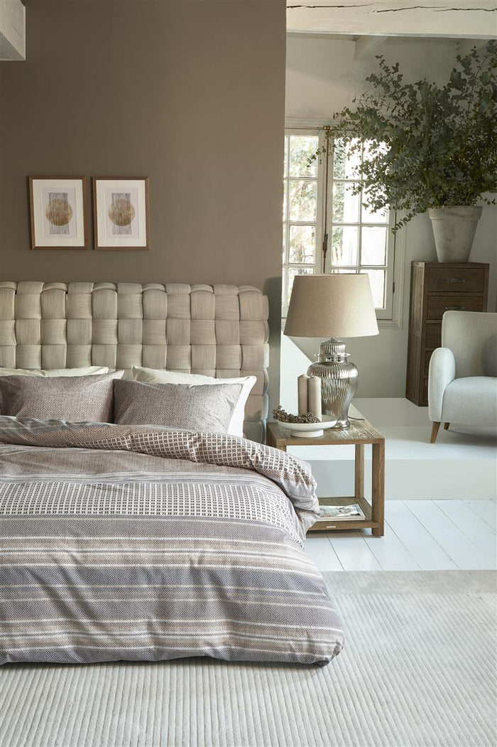 Riviera Maison Twill Weave  Dekbedovertrek - 200x200/220 - Bruin