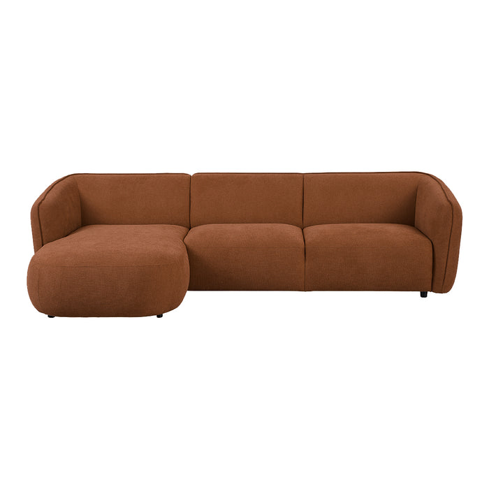 by fonQ Soft Hoekbank met Chaise Longue Links - Micro Chenille - Terra