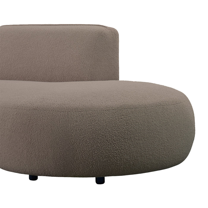 by fonQ Soft Ottomane Bank Rechts - Bouclé - Taupe