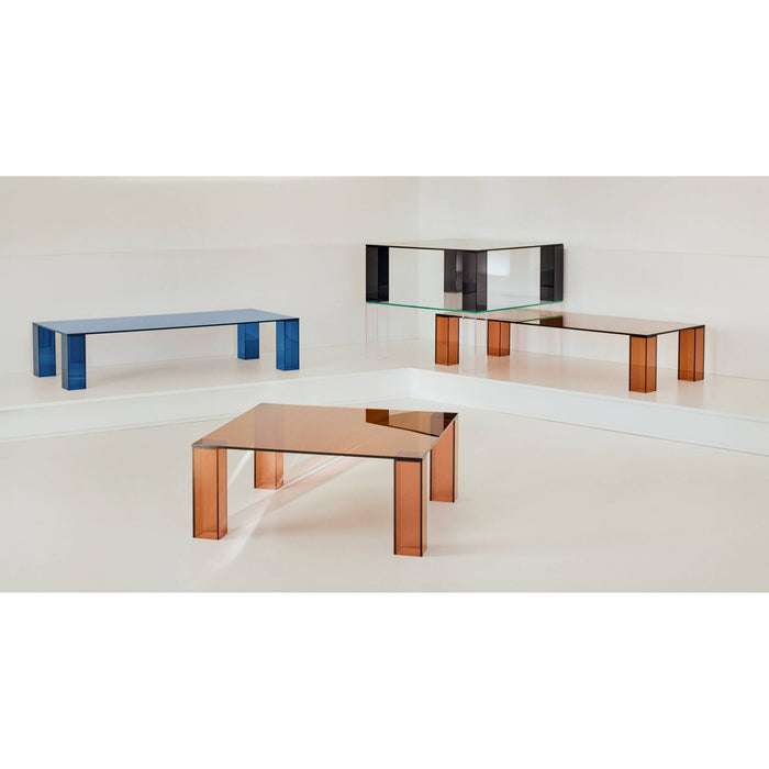 Kave Home - Adularia salontafel van bruin gehard glas 140 x 60 cm