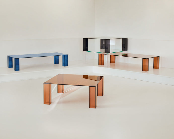 Kave Home - Adularia salontafel van bruin gehard glas 140 x 60 cm