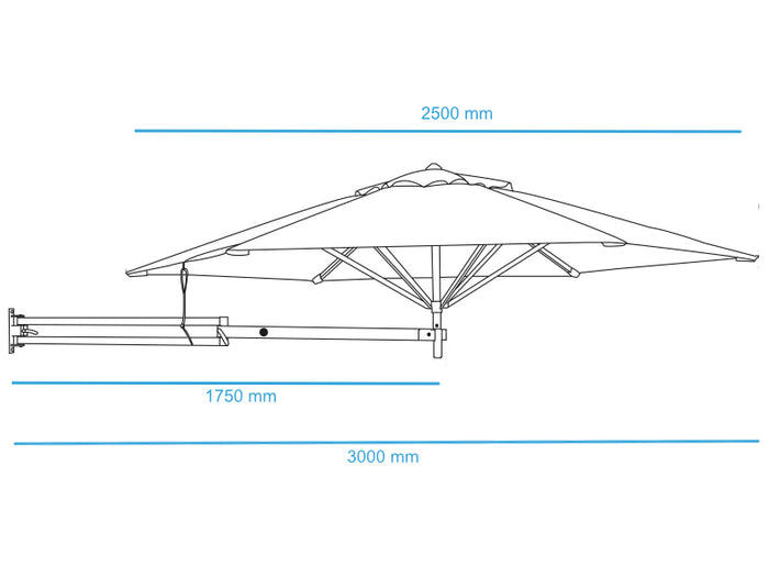 EASYSOL Muurparasol Grijs