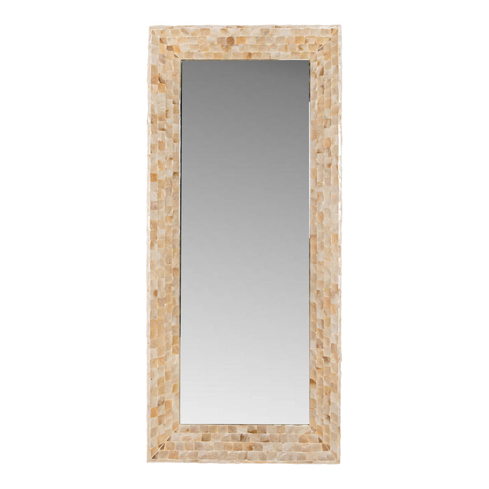 PTMD Chelsae Cream poly rectangle shell mirror