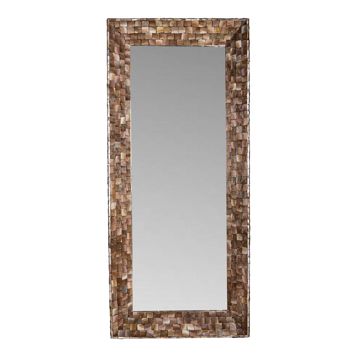 PTMD Chelsae Bronze poly rectangle shell mirror