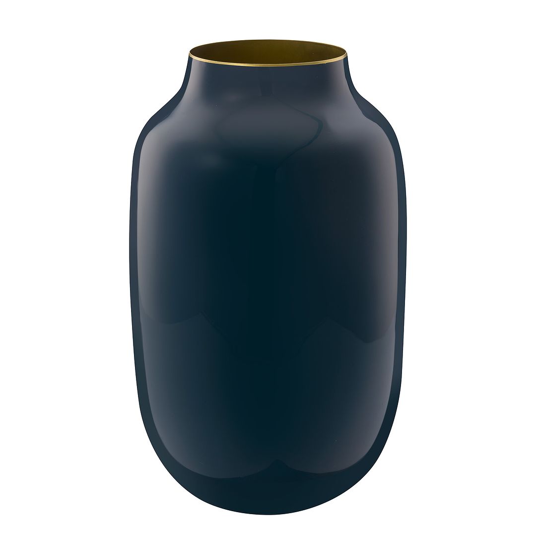 Pip Studio Bloemenvaas - Metalen Vaas - Blauw - 30cm