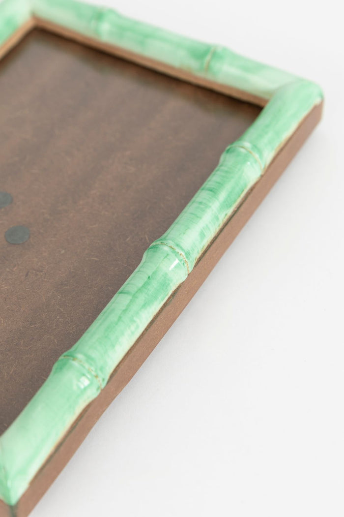 Sissy-Boy Lichtgroen resin fotolijstje met bamboe rand