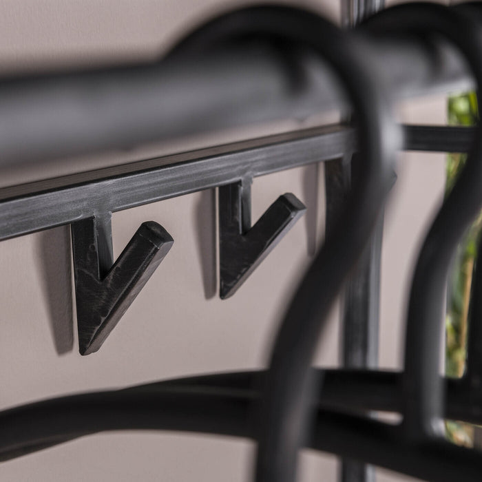 Giga Meubel - Kapstok 12 Haken - Incl. Hoedenplank - Zwart