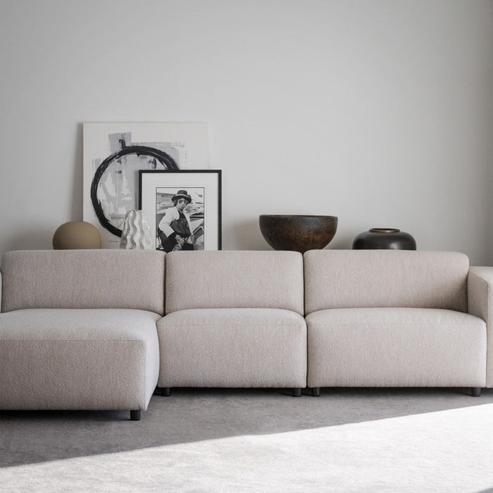 Rowico Home Willard 4-zits Hoekbank Links - Lichtbeige Stof