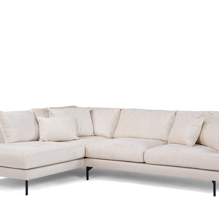 Giga Meubel - Hoekbank Stof - Champagne - 3-Zits Links - Loris