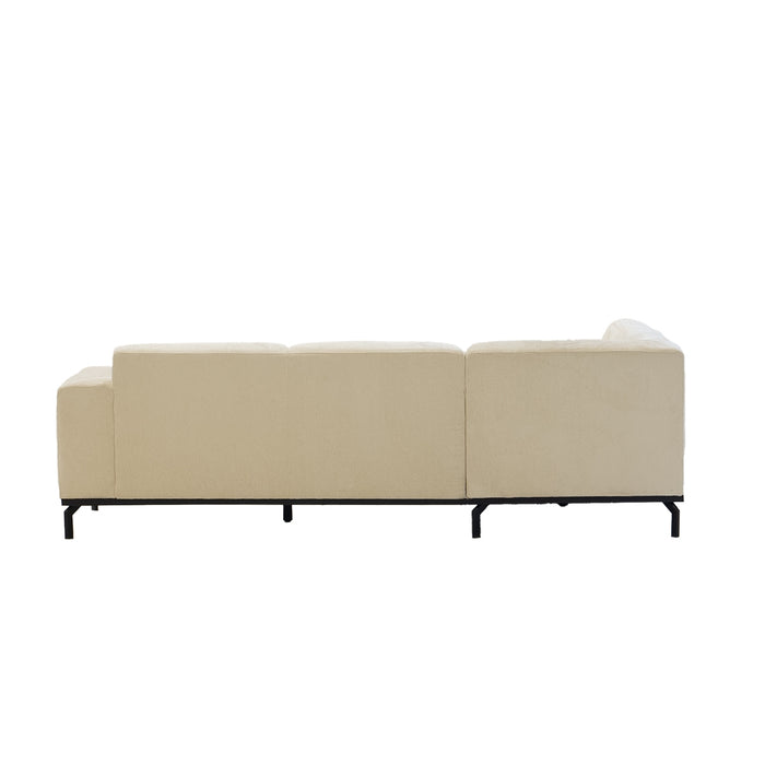 Giga Meubel - Hoekbank Beige - 3-Zits Links - 256x188x77cm - Monza