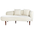 Beliani-CHAUMONT-Chaise longue-Off-white-Rechtszijdig-Fluweel