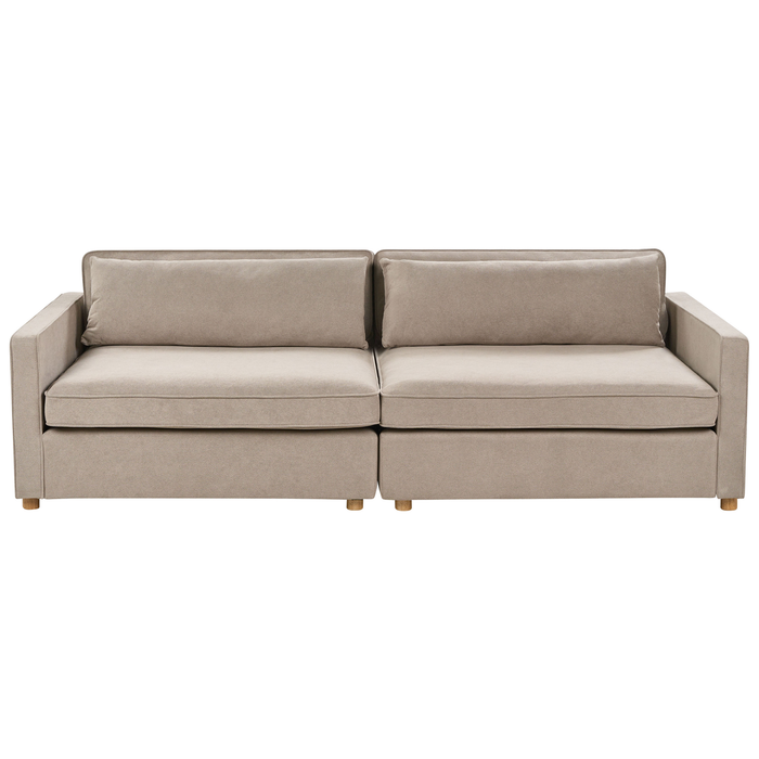 Beliani - VINSTRA - Driezitsbank - Taupe - Polyester