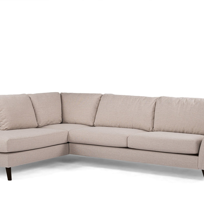 Giga Meubel - Hoekbank Stof - Beige|Zwart - 3-Zits Links 278cm - Inari