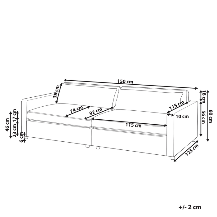 Beliani - VINSTRA - Driezitsbank - Taupe - Polyester