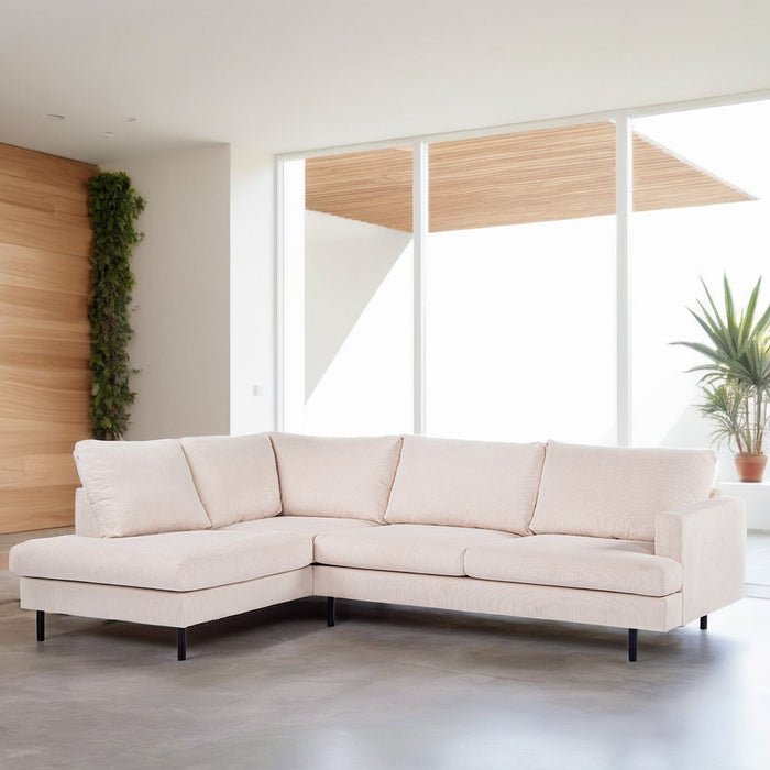 Giga Meubel - Hoekbank Stof - Beige|Metaal - 3-Zits Links - Fjord