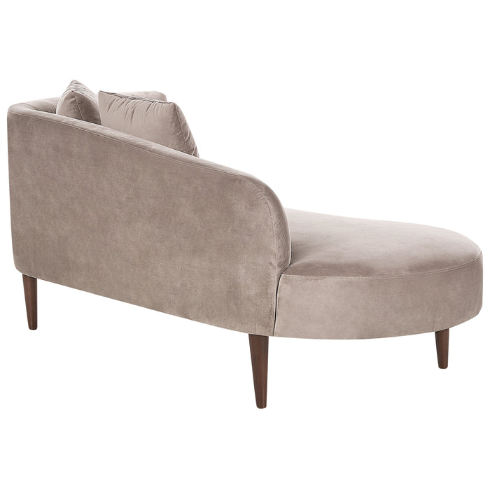 Beliani - CHAUMONT - Chaise longue - Taupe - Rechterzijde - Fluweel